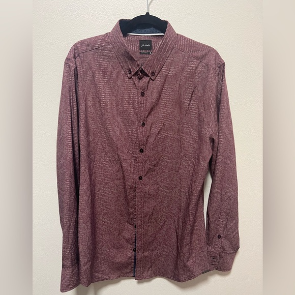 Men’s burgundy button up shirt - Picture 1 of 4